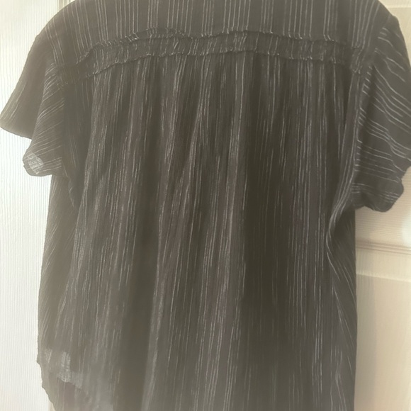 Vince Black and White Boho Flirty Top XS with Tie - Picture 10 of 11